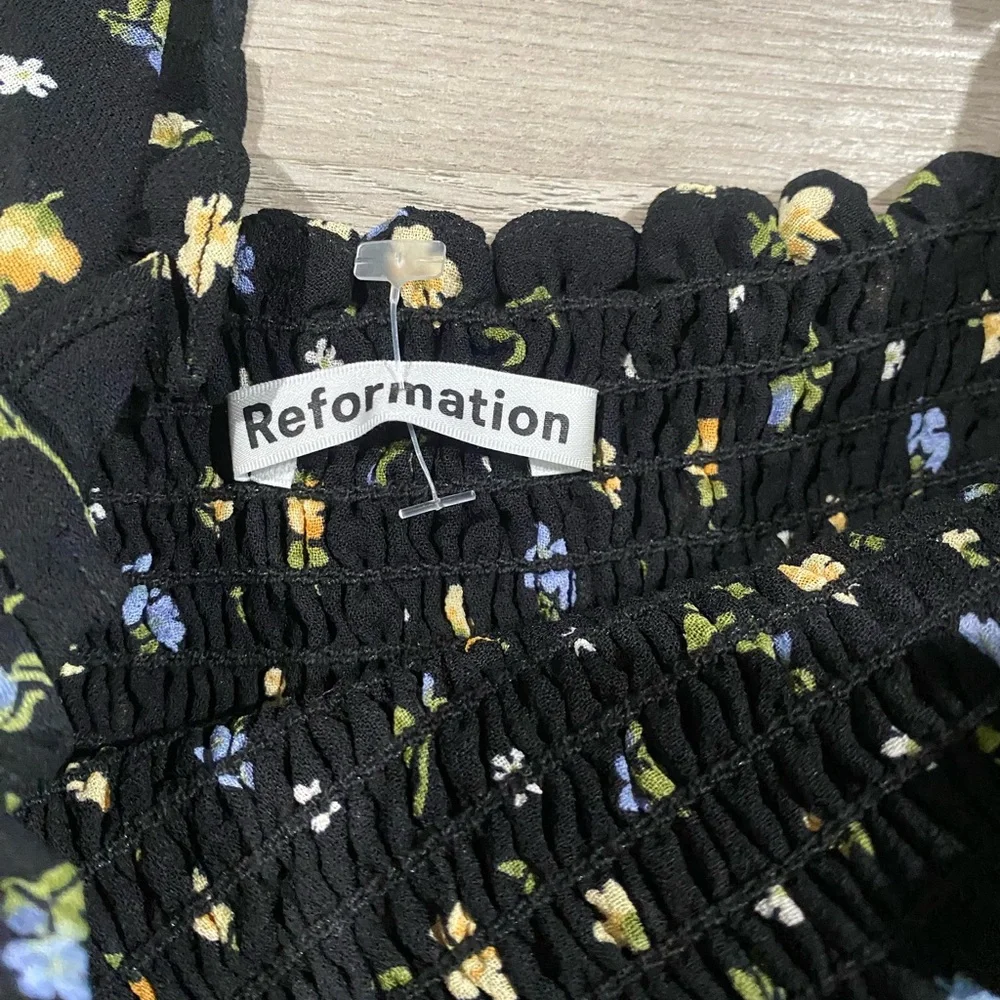 REFORMATION Pinto Smocked Top In Posie‎ XS